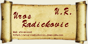 Uroš Radičković vizit kartica